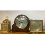 Five vintage mantel clocks.