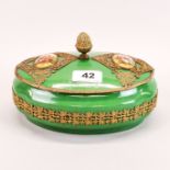 A French Ormolu mounted porcelain box, W. 22cm, H. 12cm.