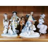 A group of Nao and other porcelain figurines, tallest H. 18cm.
