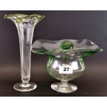 Two lovely Studio glass items, tallest H. 22cm.
