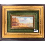 A gilt framed and glazed oil on board of Venice, frame size 43 x 34cm.