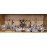 A quantity of good silver plate and glass / ceramic items.