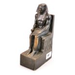 A 1925 presentation bronze figure of Amenemhat III after F. Bowcher, H. 21cm.