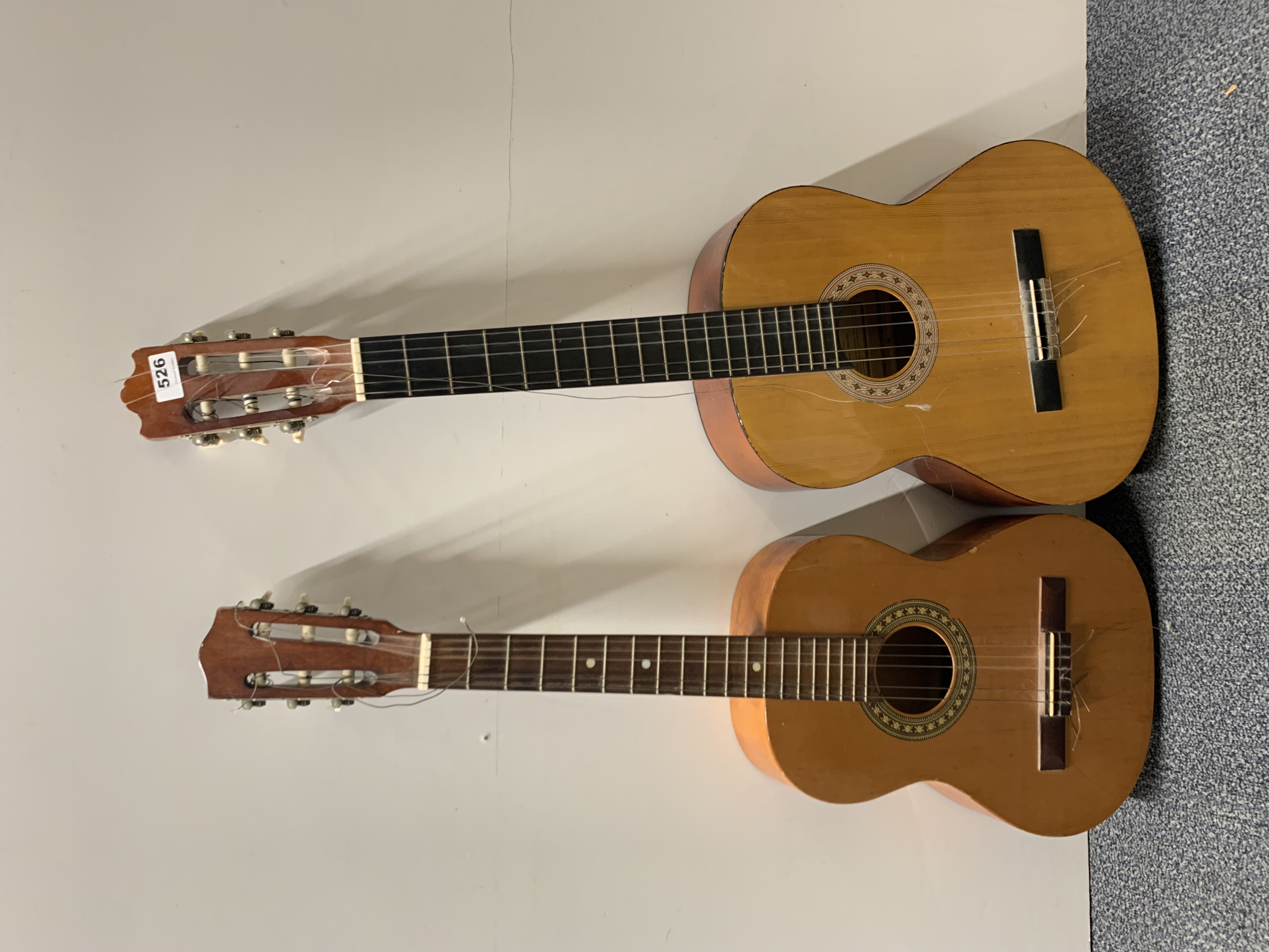 An acoustic guitar and a half size guitar. - Image 2 of 2