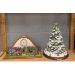 Two Christmas display items, Christmas tree H. 36cm.