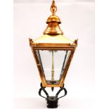 A reproduction copper gas mantel street lamp, H. 82cm.