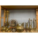 A quantity of brassware.