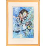 A superb framed and glazed oil on board of Miles Davis entitled Scoop and signed C. Fredriksson,