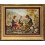 A Continental signed gilt framed oil on board, frame size 68 x 58cm.