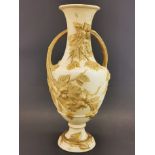 A large Royal Dux porcelain vase, H. 41cm.