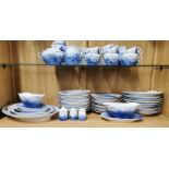 A Bing & Grondahl twelve setting dinner service with two sauce boats (one slightly A/F) meat