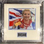 Autograph interest: A signed photograph of Rebecca Addlington, frame size 41 x 41cm.