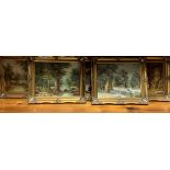 A group of five gilt framed oils on board, signed Cafiri, frame size 31 x 27cm.