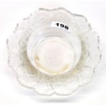 A Lalique style satin finished glass bowl, unsigned, Dia. 17cm.