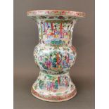 A large 19th century Canton enamelled Famille rose porcelain vase, H. 39cm. Slightly A/F to rim.