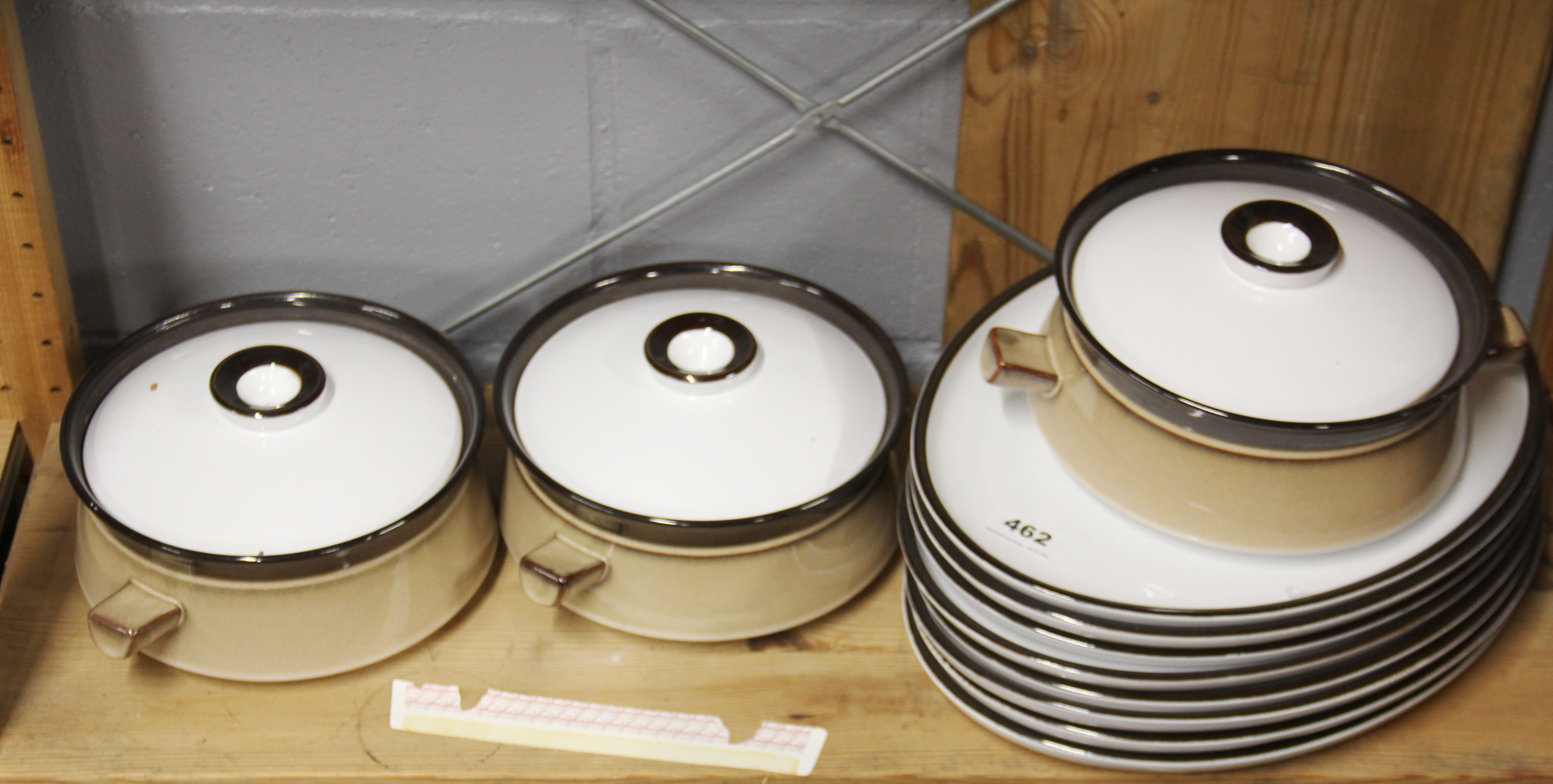 A group of Denby stoneware, large dinner plates and tureens.