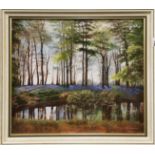 A framed oil on canvas 'Bluebell Wood' by Vera Warner, frame size 69 x 59cm.