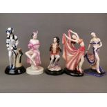 A group of five limited edition Kevin Francis and Peggy Davis design ceramic figurines, tallest H.