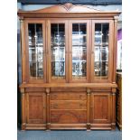 A large gilt mounted display cabinet, W. 172cm, H. 225cm.
