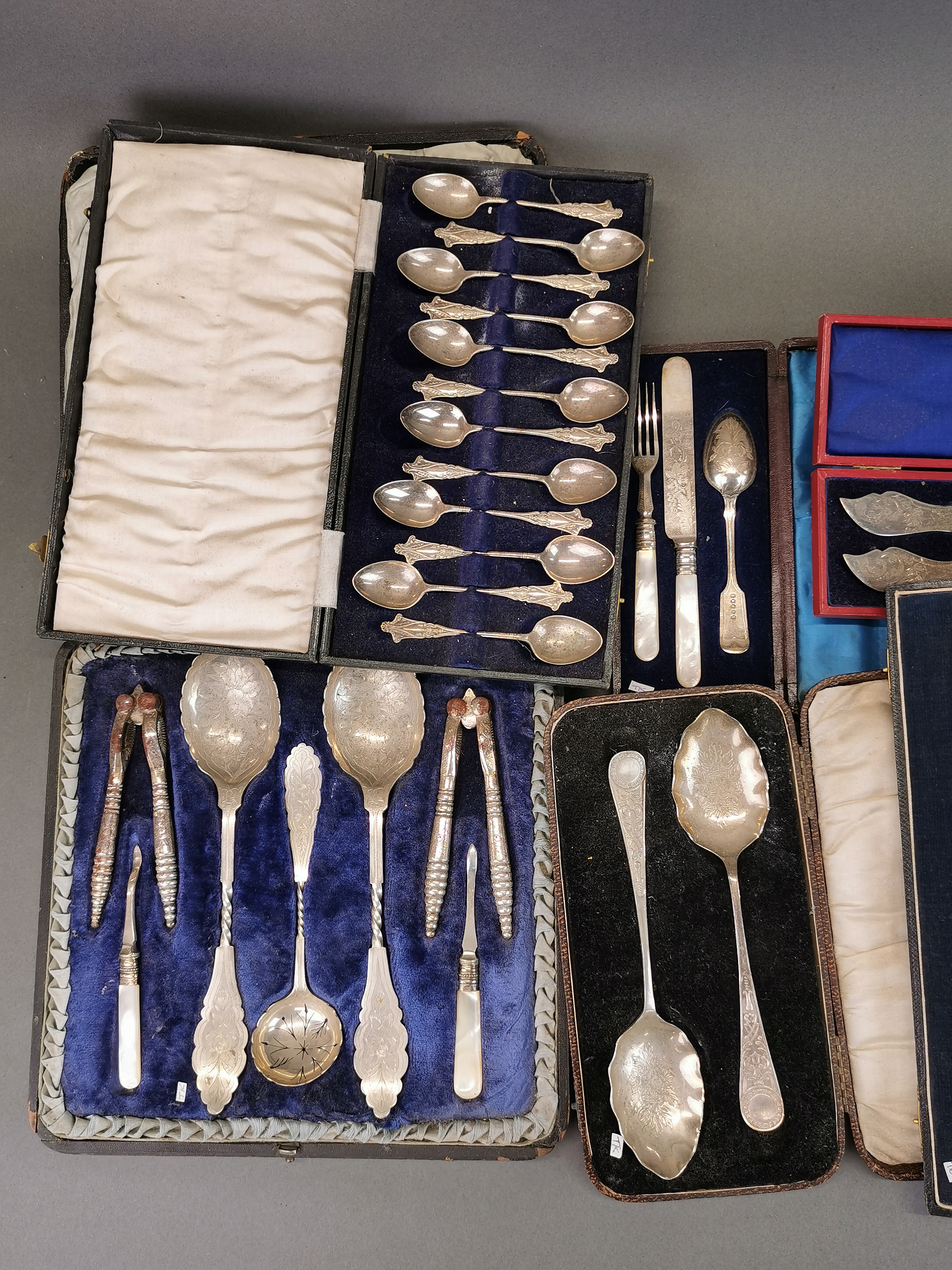 A quantity of good mixed boxed silver plated cutlery. - Image 2 of 3