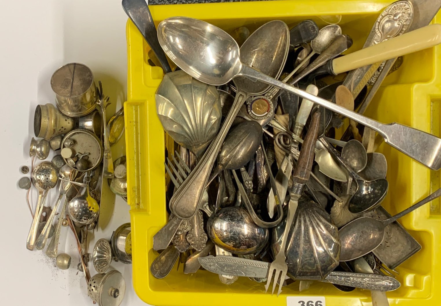 A large quantity of silver plated cutlery etc.