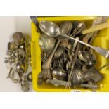 A large quantity of silver plated cutlery etc.