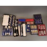 A quantity of good mixed boxed silver plated cutlery.