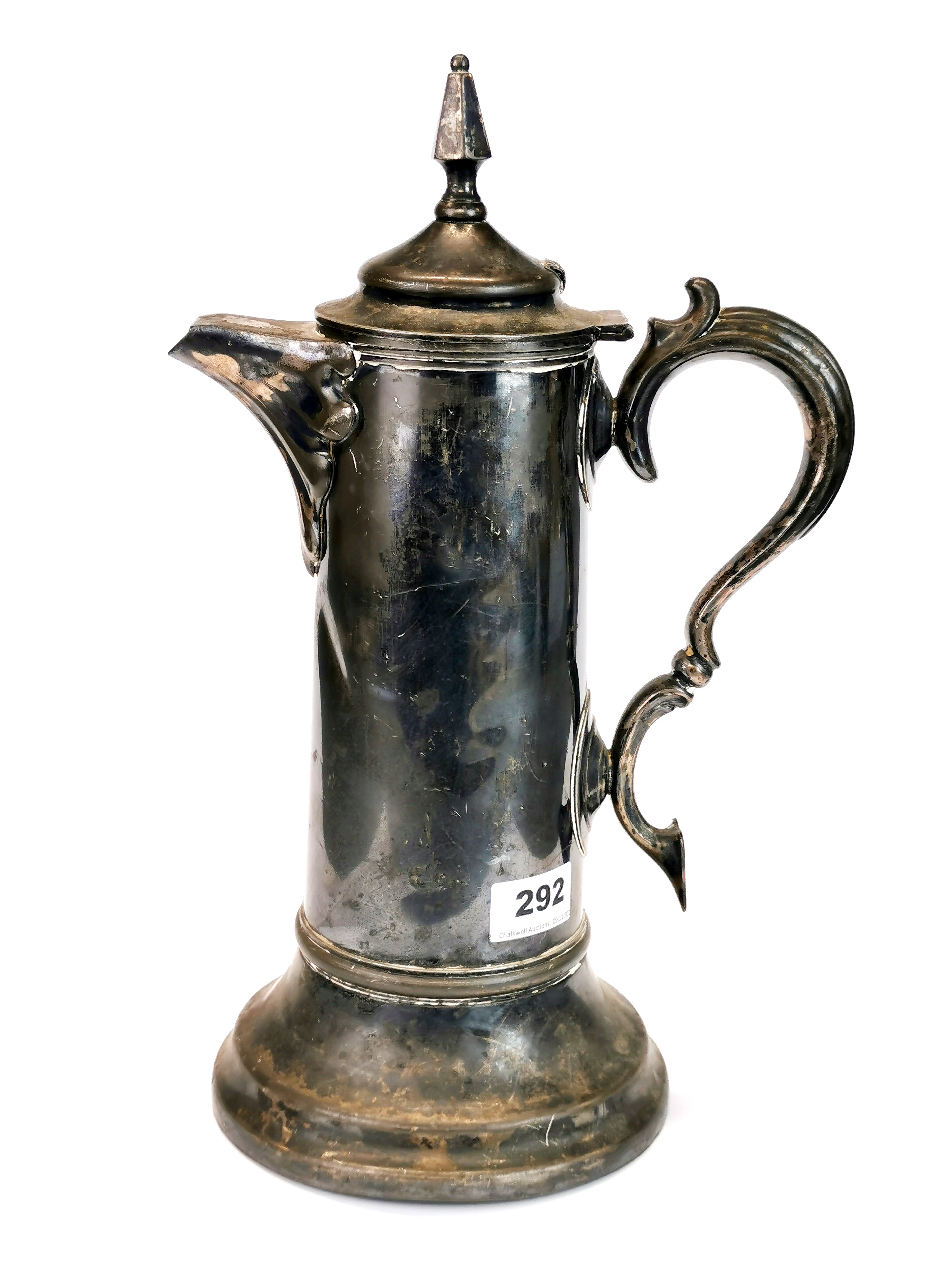 A 19th century American silver plated wine jug by E.G Webster & Son N.Y, H. 37cm.