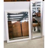 Two contemporary bevelled glass mirrors, largest 78 x 99cm.