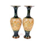 A pair of Royal Doulton Silicon vases, H. 26cm.