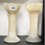 A pair of Art Nouveau opaline lustre vases, H. 23cm.