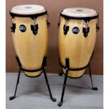 A pair of Meinl bongo drums, H. 100cm.