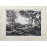 A large mounted pencil signed engraving dated 1900, signed J MacWherter and Carmilla Fance, mount