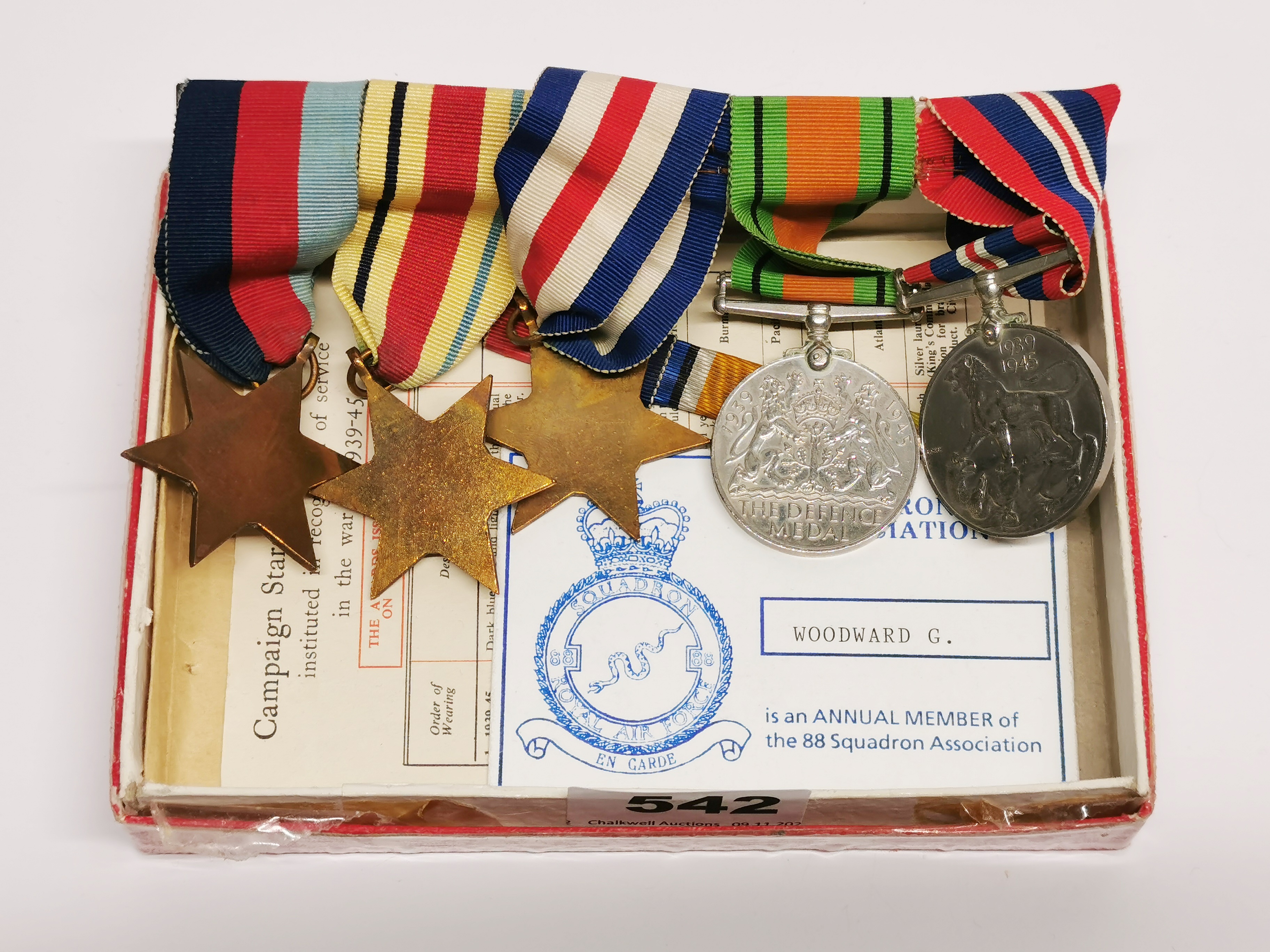 A bar of five WWII medals. - Image 2 of 3
