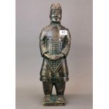 A glazed terracotta of one of the Terracotta Warriors, H. 49cm.
