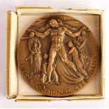 A bronze First National bank of New York 150 year service commemorative medal 1962.