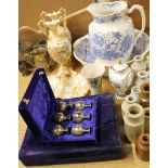 A quantity of china, stoneware and silver plated items.