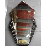 An Art Deco wall mirror, H. 73cm.