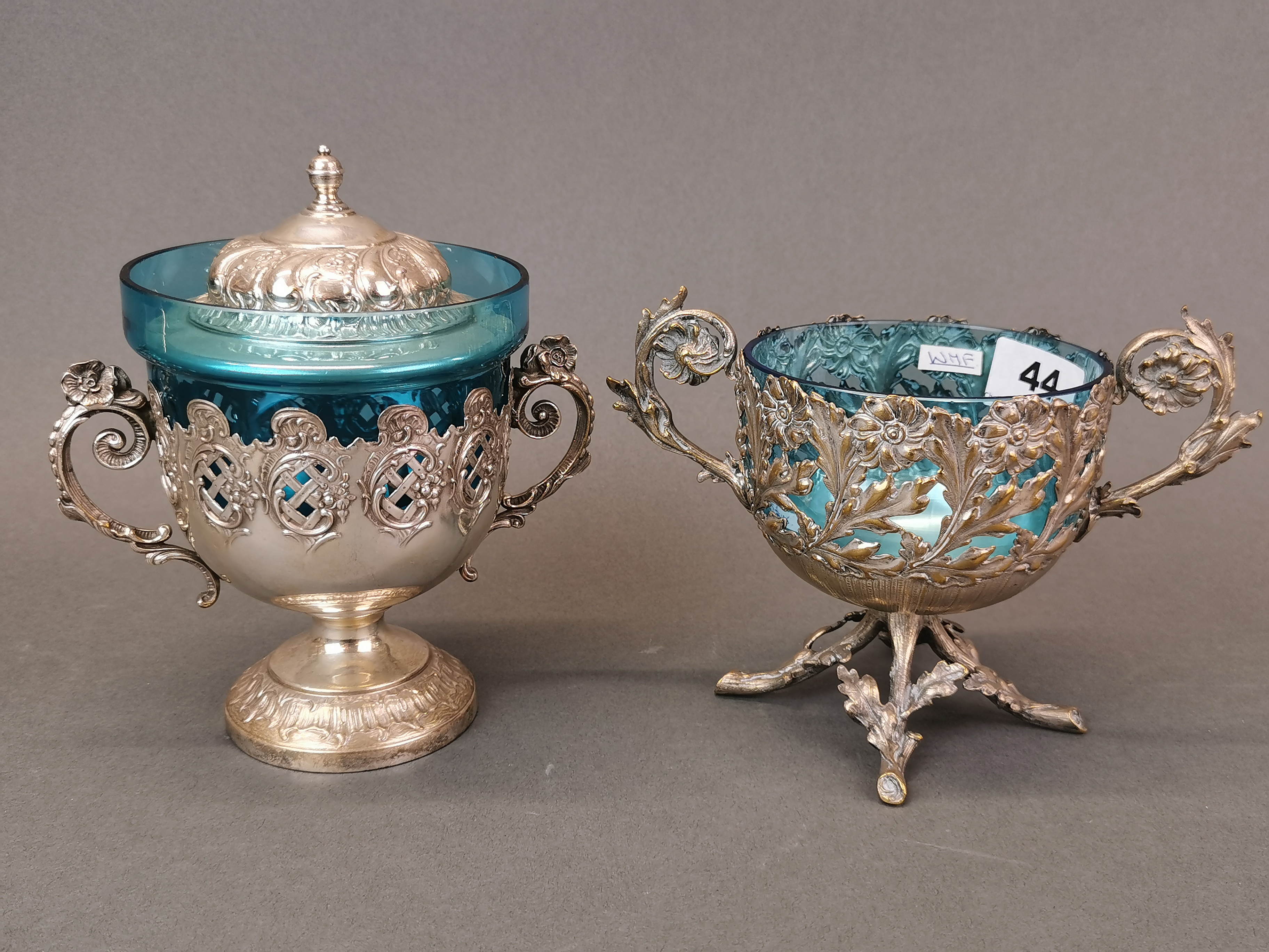 Two WMF silver plate and glass preserve bowls, W. 18cm, H. 13cm, together with four further - Image 4 of 4