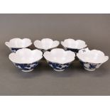A set of six Chinese lotus shaped porcelain dishes, Dia. 12cm.