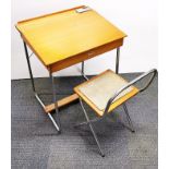 A vintage child's desk and chair, 53 x 43 x 66cm.