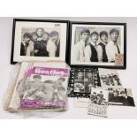 A collection of vintage Beatles photographs, tickets etc, including a 1964 Beatles calendar.
