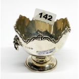 A small hallmarked silver two handled bowl, dia. 9cm, H. 7cm.