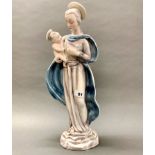 A large 1930's Goldscheider figure of the Madonna and Child, H. 45cm.