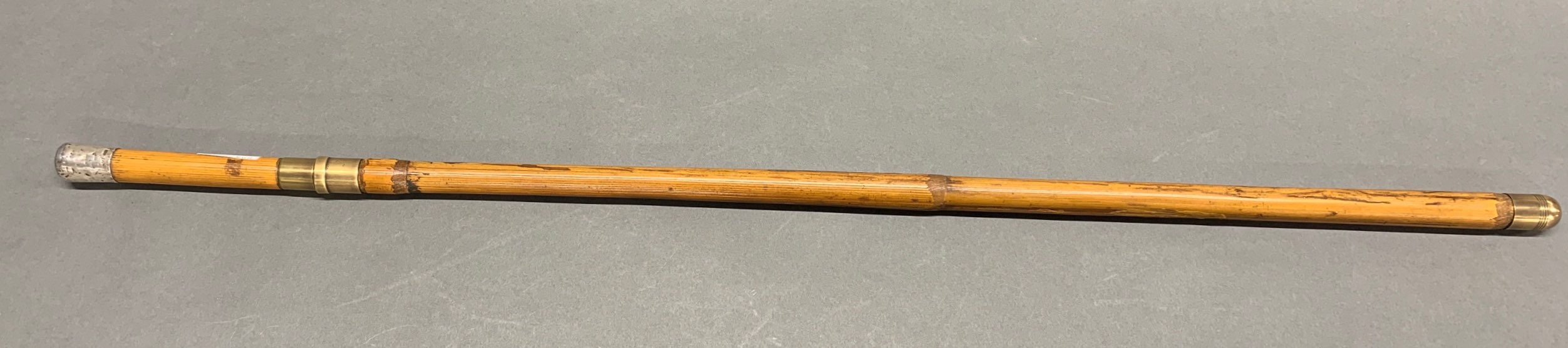 A 19th century white metal topped bamboo sword stick, L. 85cm. - Image 2 of 2