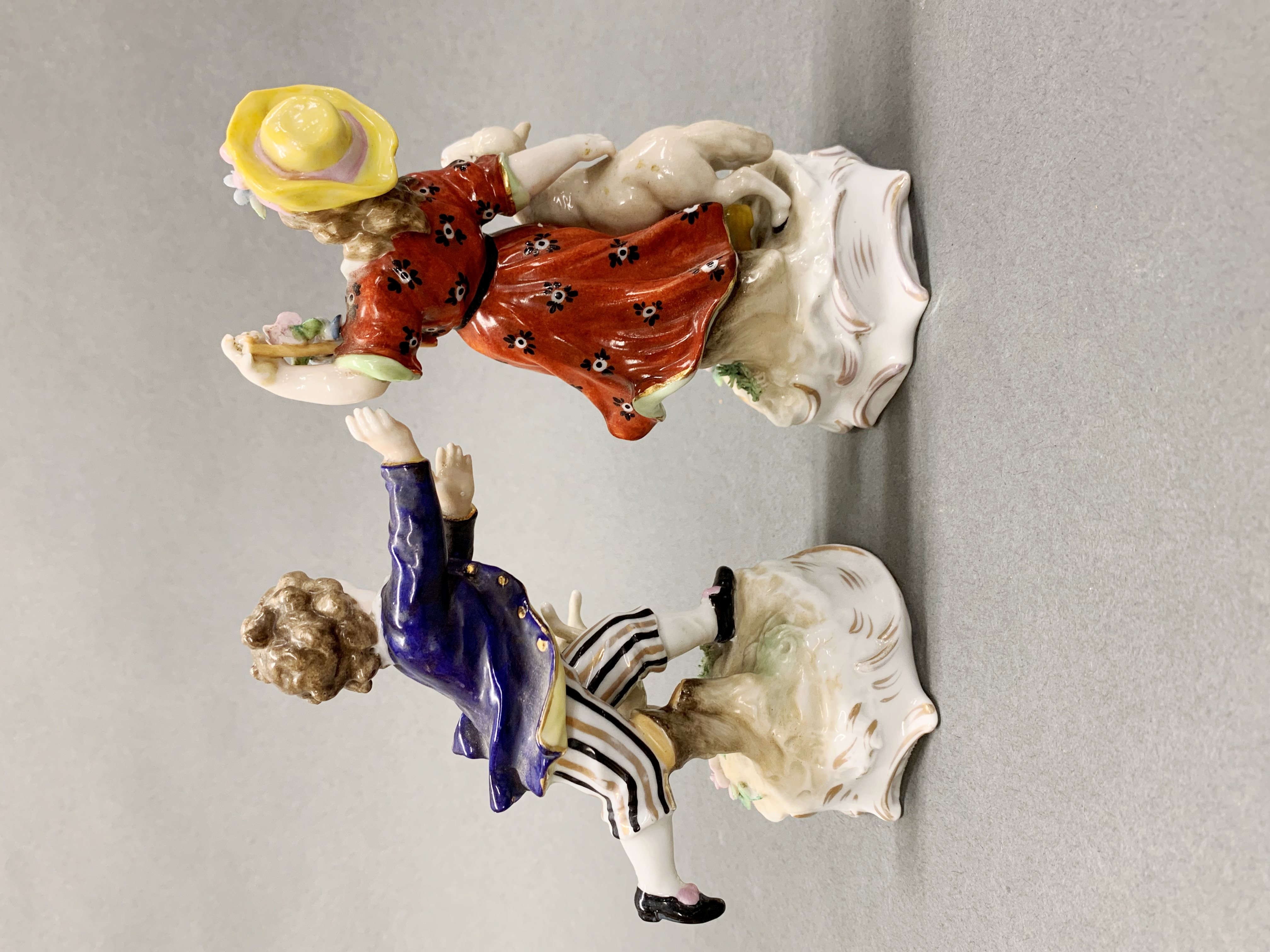 A pair of Vienna porcelain figurines of children, H. 14cm. - Image 3 of 4