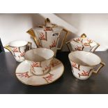 A Limoges porcelain Art Deco coffee for one set.