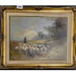 A lovely gilt framed oil on canvas pastoral scene signed A.Dansen, frame size 51 x 41cm.