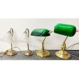 Four desk lamps.