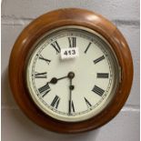 A 19th century mahogany wall clock, Dia. 29cm.
